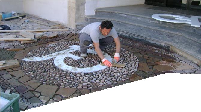 ciottoli porfido al lavoro